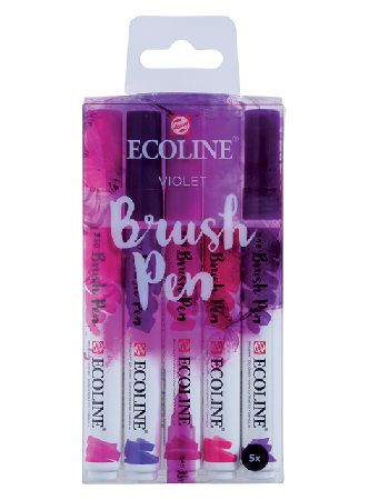 Talens Ecoline Brush Pen - Violet Set 5 farger