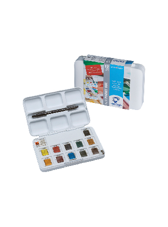 Van Gogh Akvarell PocketBox Sett - 12 half-pans og pensel 6