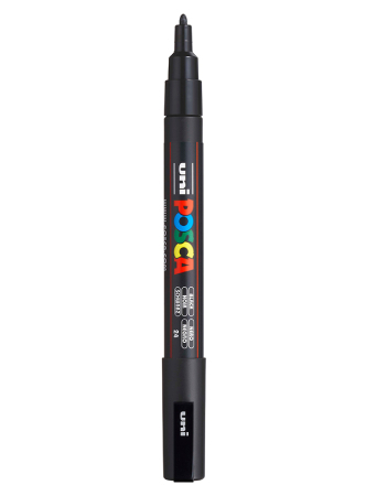Uni POSCA PC-3M - Fine 0,9-1,3mm - 24 Black, 