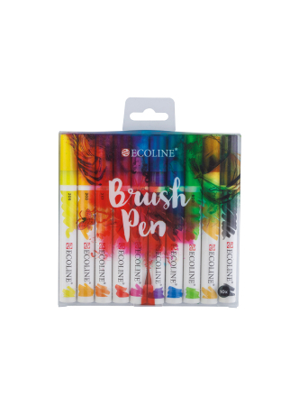 Talens Ecoline Brush Pen - Sett med 10 ass. farger, 