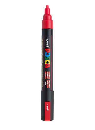 Uni POSCA PC-5M - Medium 1,8-2,5mm - F15 Fluorescent Red, 